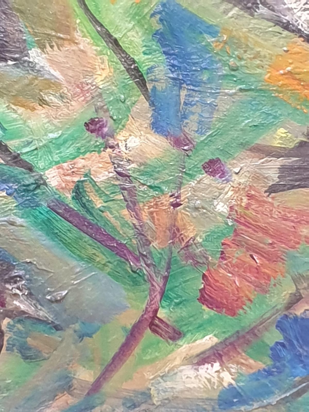 Hyppolite Roger French Mid Century Oil On Canvas, Birds In Flight photo for sale