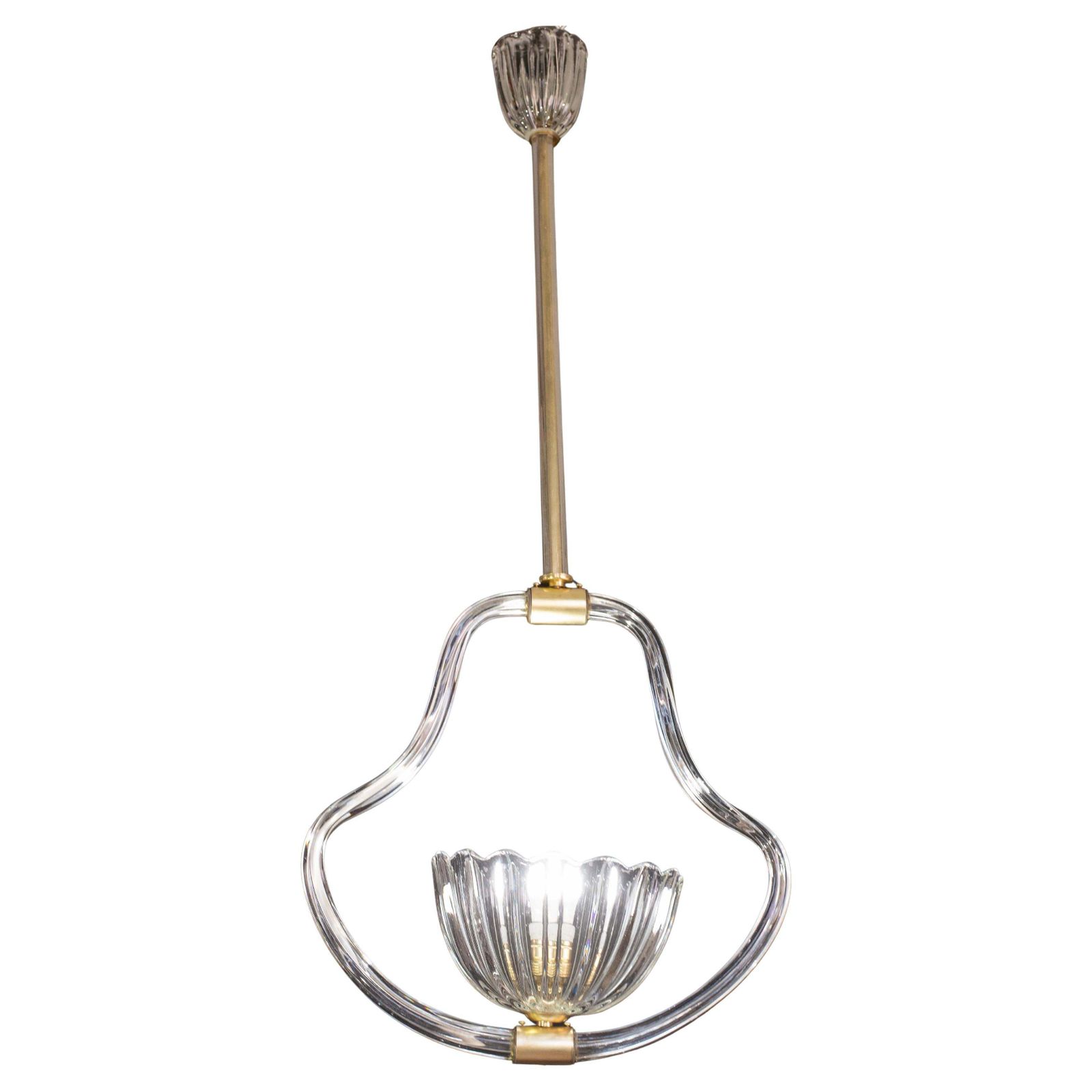 Elegant Art Decò Barovier And Toso Chandelier, 1940s