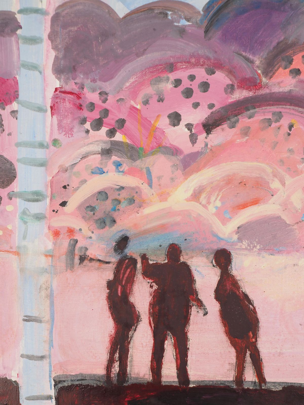 Albert Zavaro Figures In A Fauvist Landscape   Original Oil On Canvas, Signed 1965 photo 1029.0