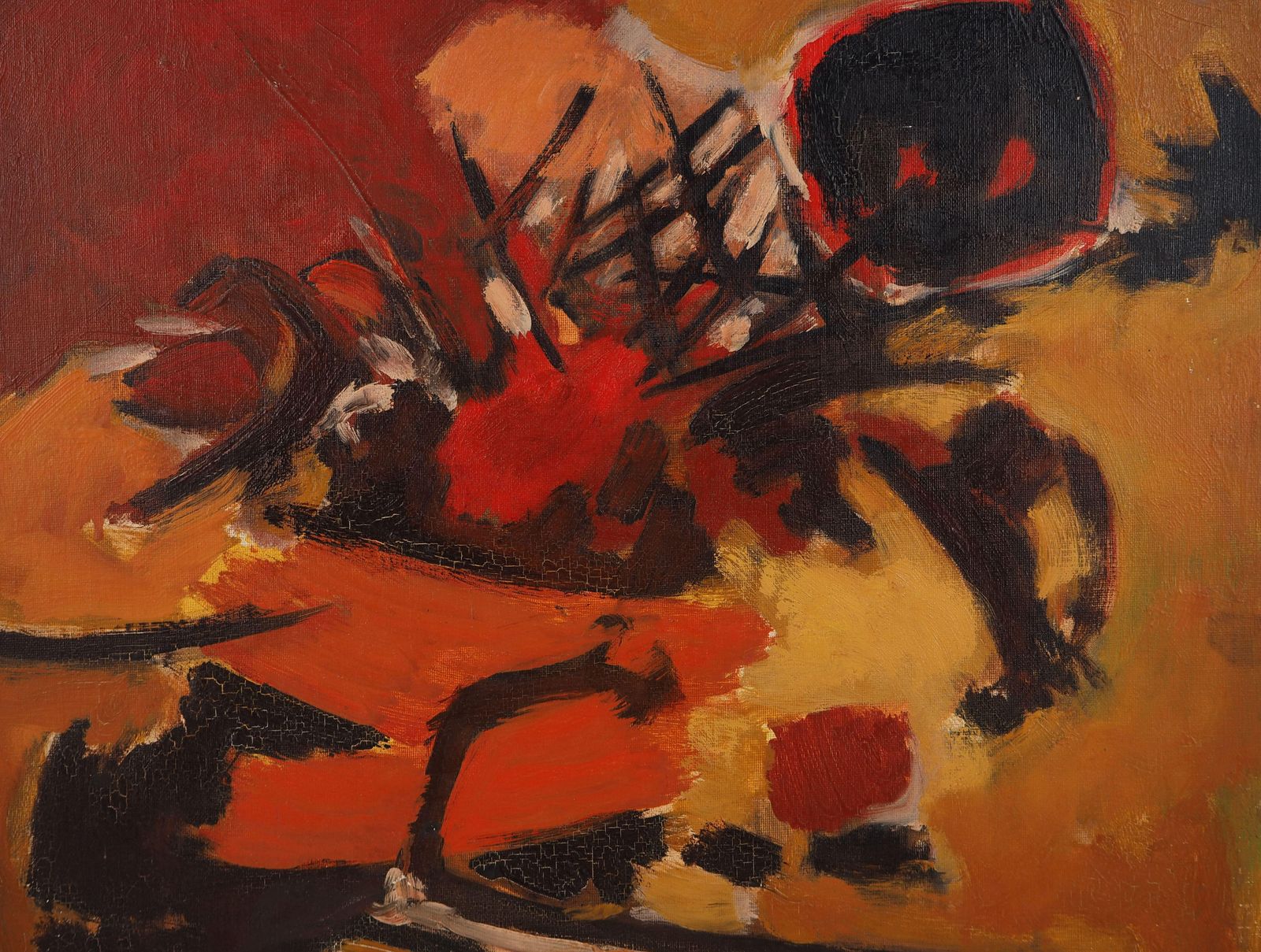 Antonio Guanse Fauvist Still Life With Flowers   Original Oil On Canvas, Signed 1962 photo Art