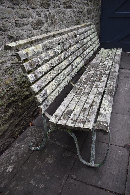 Victorian Iron & Teak Long Garden Bench photo Garden Furniture