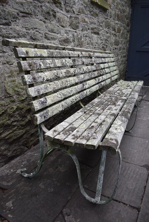 Victorian Iron & Teak Long Garden Bench photo vinterior