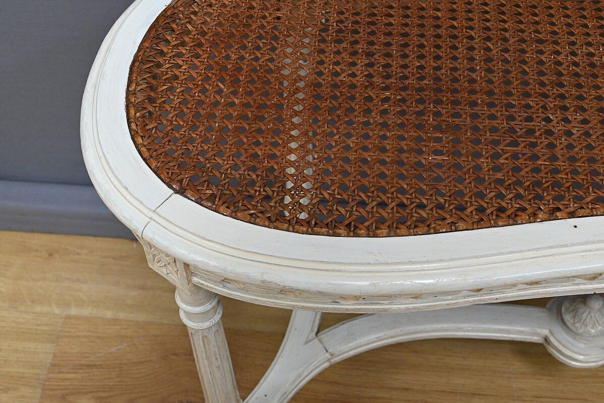 Painted Wooden Piano Bench, Louis XVI Style – Late 19th Century photo Furniture