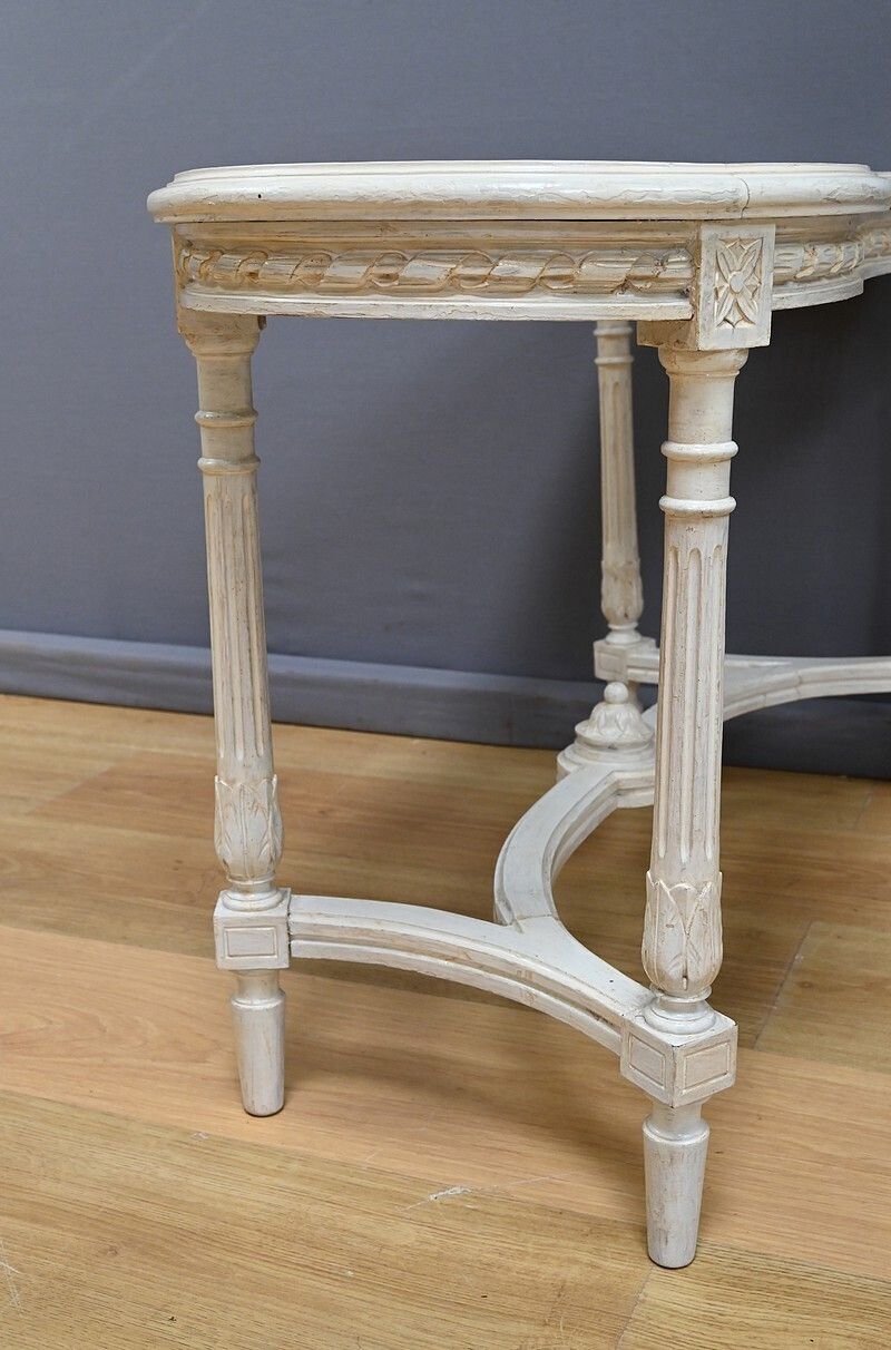 860.0 Painted Wooden Piano Bench, Louis XVI Style – Late 19th Century photo
