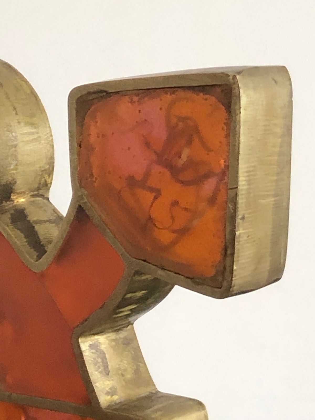 1970 Sculpture Fractal Resin Inclusion Pop Bronze & Plexiglas Lucite Giraudon photo buy