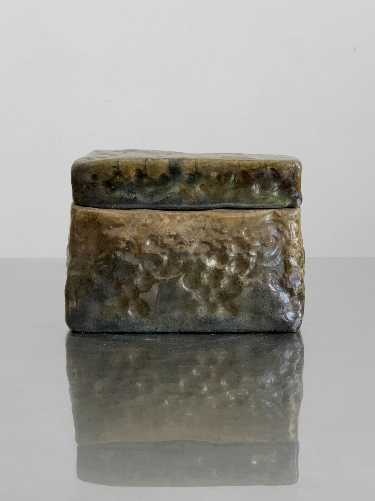 337.0 1990 Iriseed Art Deco Ceramic Box Raku Shabby Chic Garouste Bonetti Belliard photo