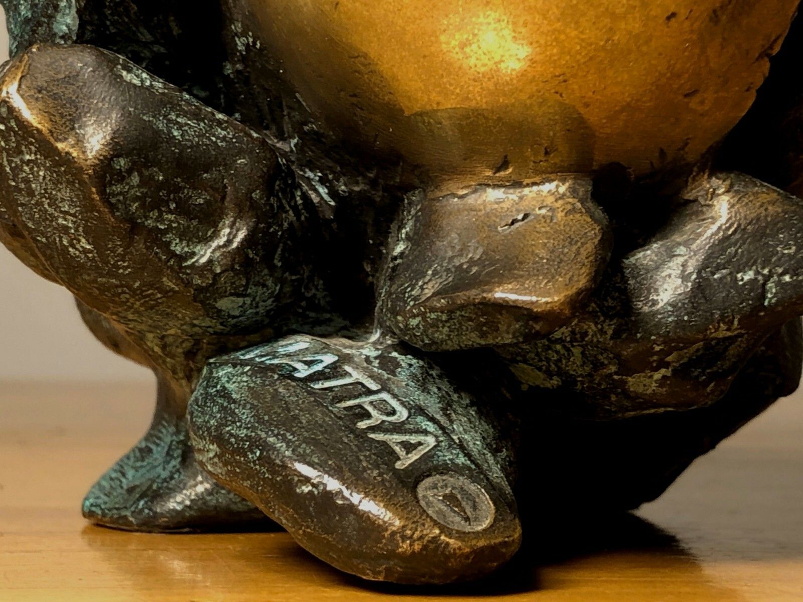 1970 Anita Tullio Sphere Sculpture Bronze Brutalist Postmodernist Shabby Chic photo Art