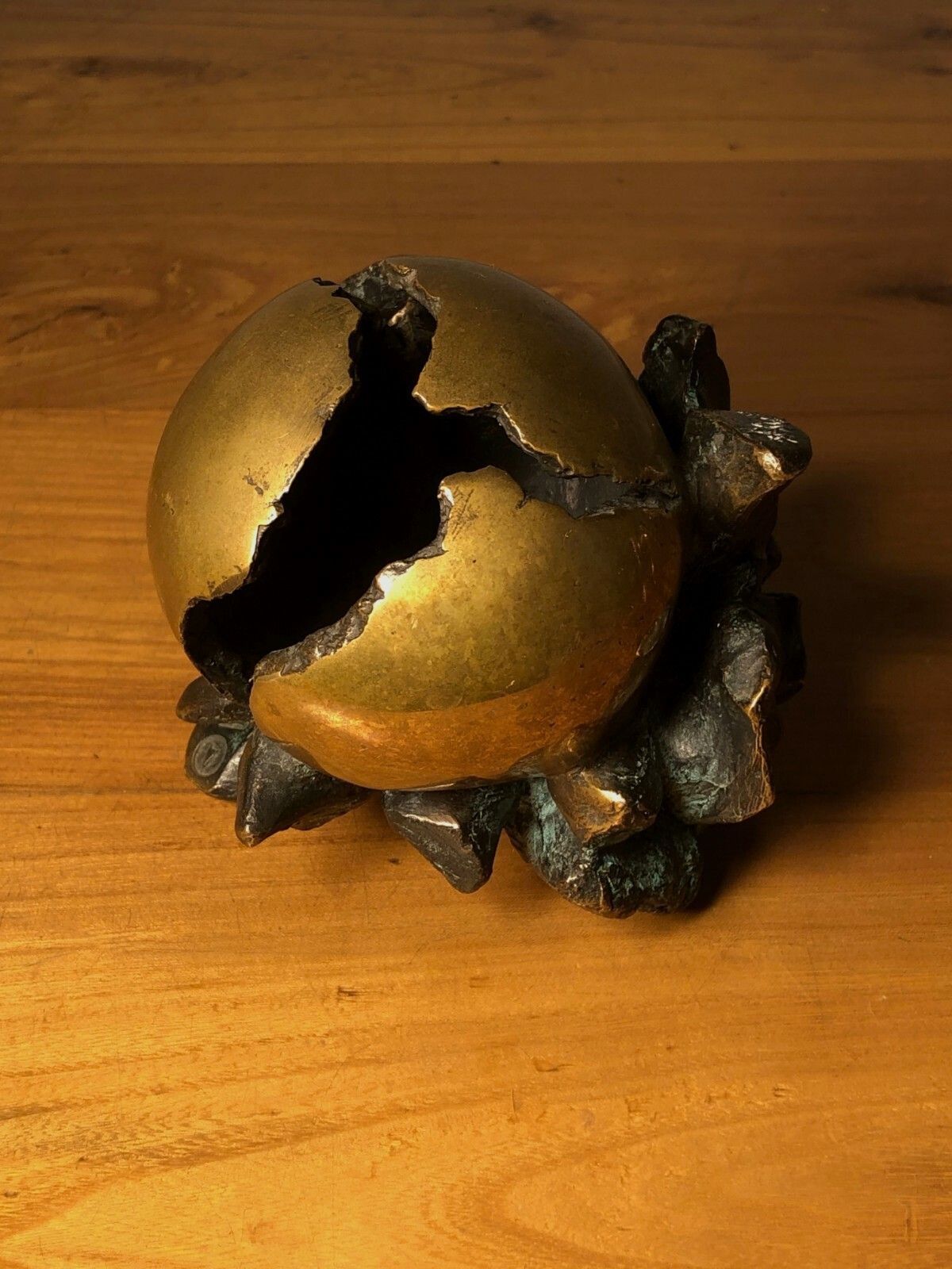 1970 Anita Tullio Sphere Sculpture Bronze Brutalist Postmodernist Shabby Chic photo buy