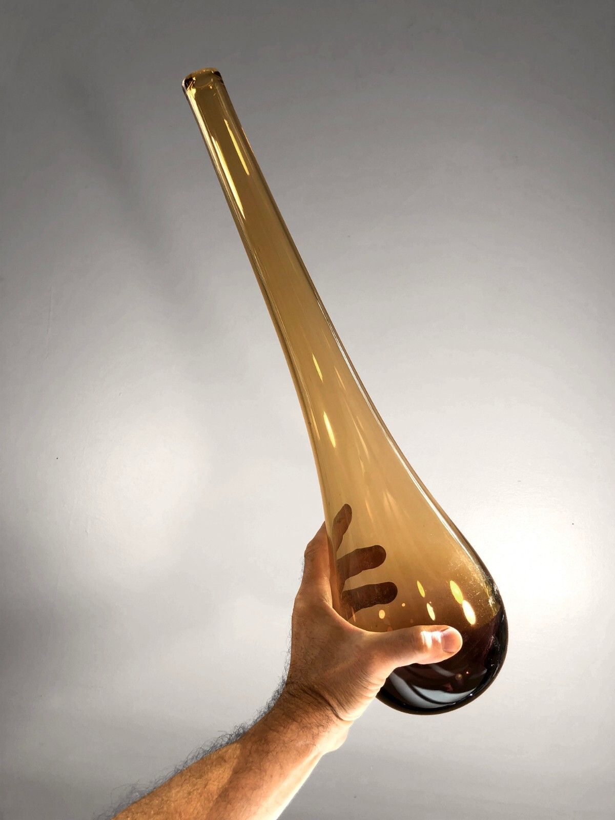 1960 Alex Dieulefit Vase Soliflor Glass Free Form Modernist Morin Ruelland photo buy
