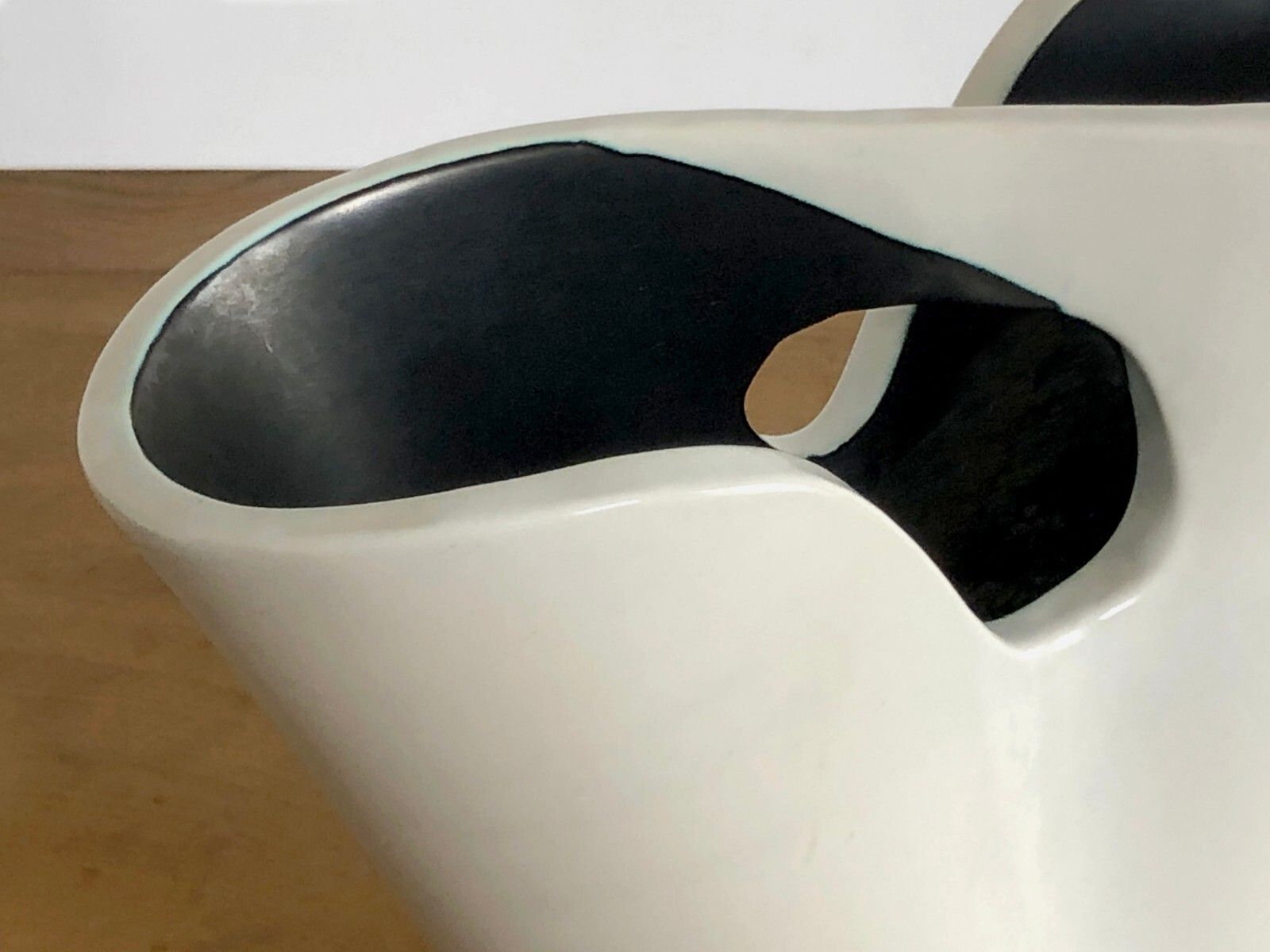 1950 Elchinger Modernist Ceramic Vase Free Form Juve Chambost Accolay photo vinterior