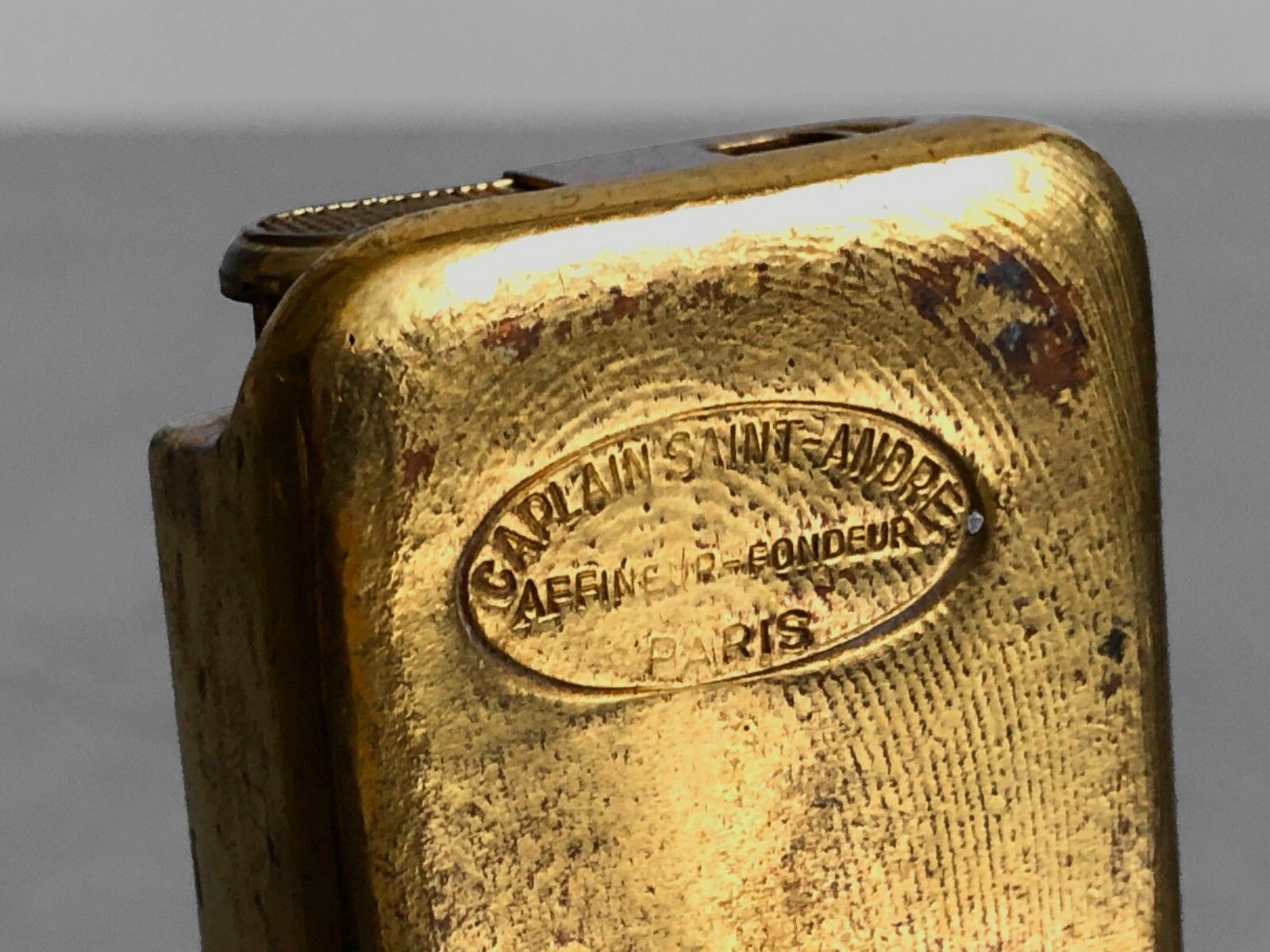 1970 Modernist Bronze Ingot Sculpture Lighter Door Shabby Chic Ready Made Pop photo for sale