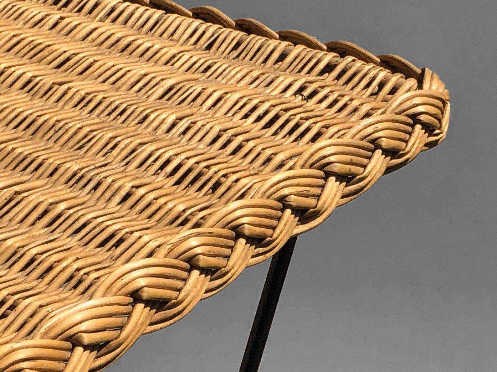1950 Modernist Rattan Coffee Table Reconstruction Hitier Mategot Gascoin Sognot photo for sale