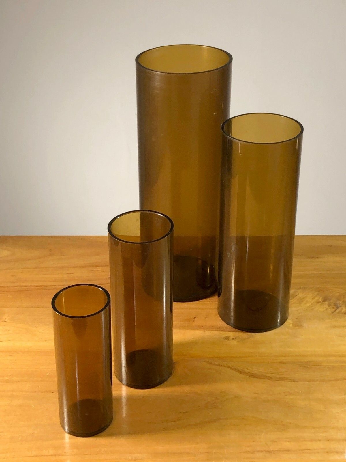 1970 Jackques Bedat 4 Vase Post Modernist Pop Shabby Chic Lucite Plexiglas photo for sale