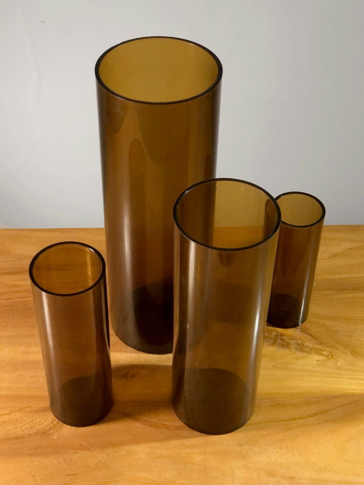 1970 Jackques Bedat 4 Vase Post Modernist Pop Shabby Chic Lucite Plexiglas photo buy