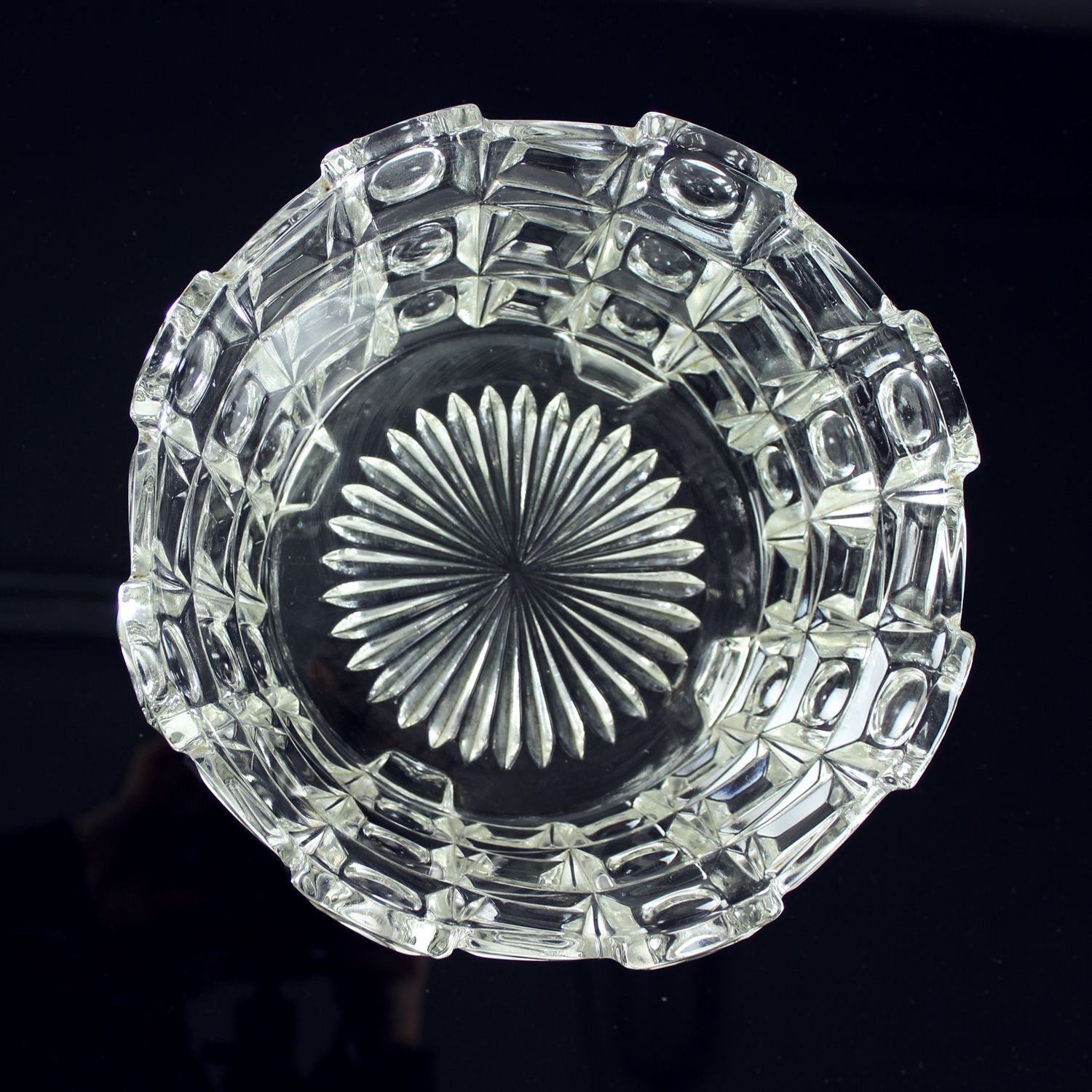 photo for sale Set Of Two Art Deco Pressed Glass Bowls By Libochovice, Czechoslovakia, 1930s