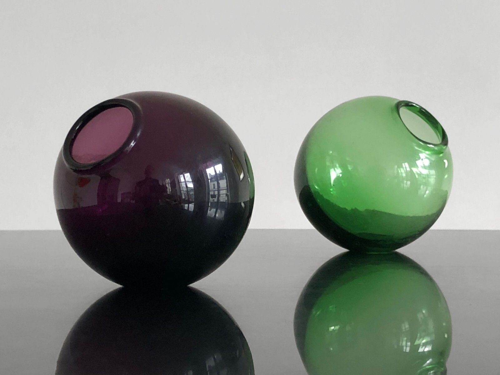 photo furniture 1960 Biot 2 Ball Modernist Glass Free Form Shabby Chic Morin Murano