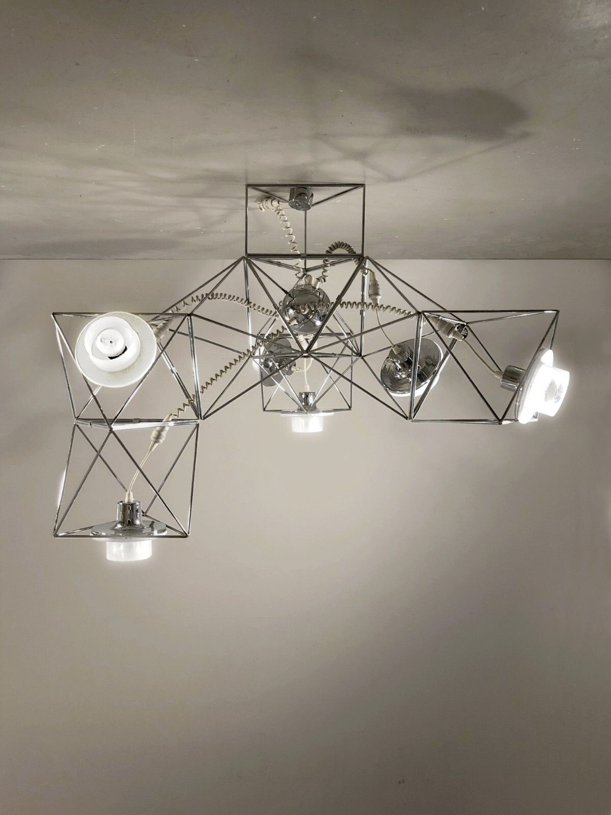 1970 Guzzini F. Boy Suspension Polyiedra Arteluce Space Age Sarfatti Colombo