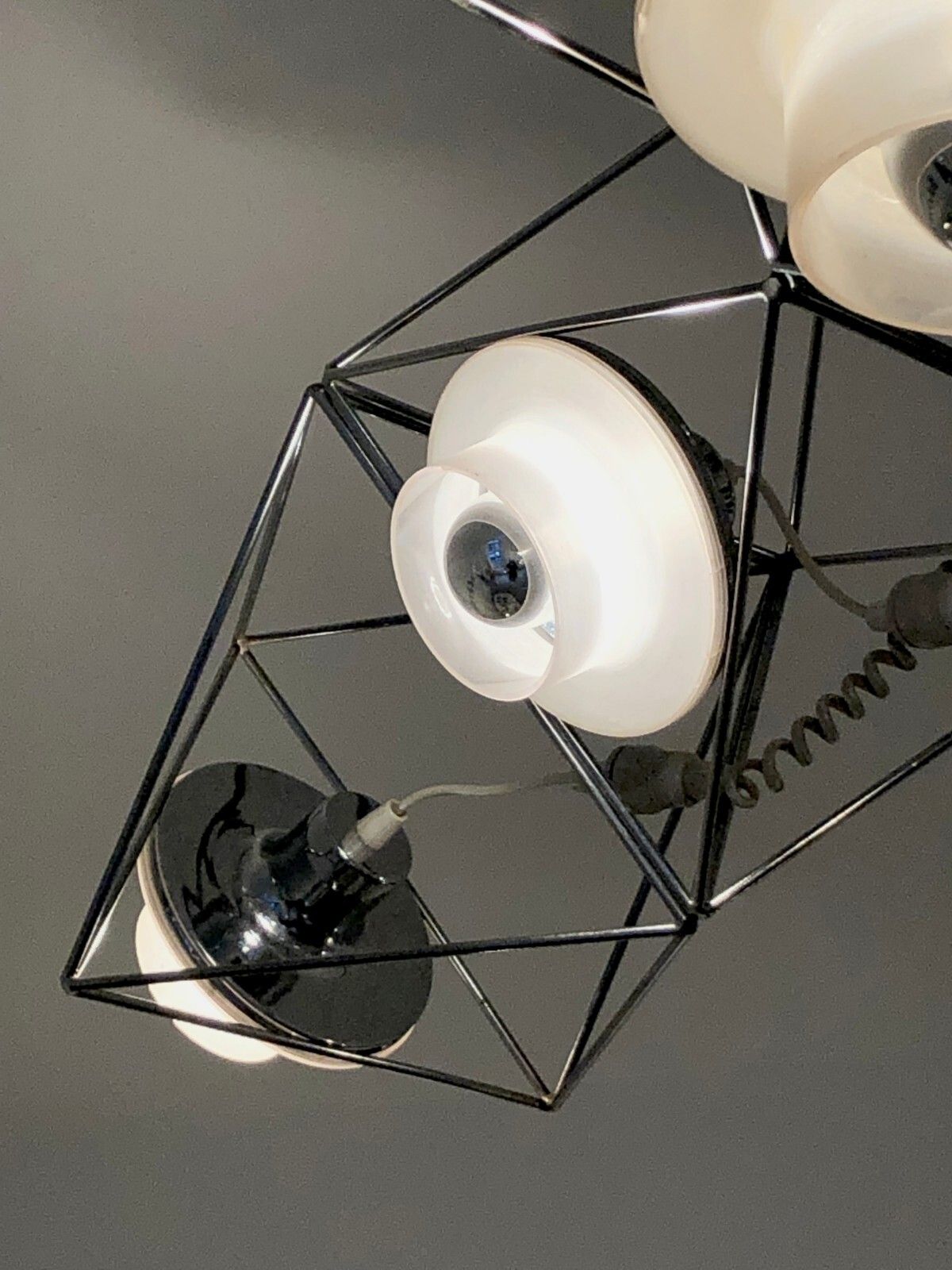 1970 Guzzini F. Boy Suspension Polyiedra Arteluce Space Age Sarfatti Colombo photo Lighting