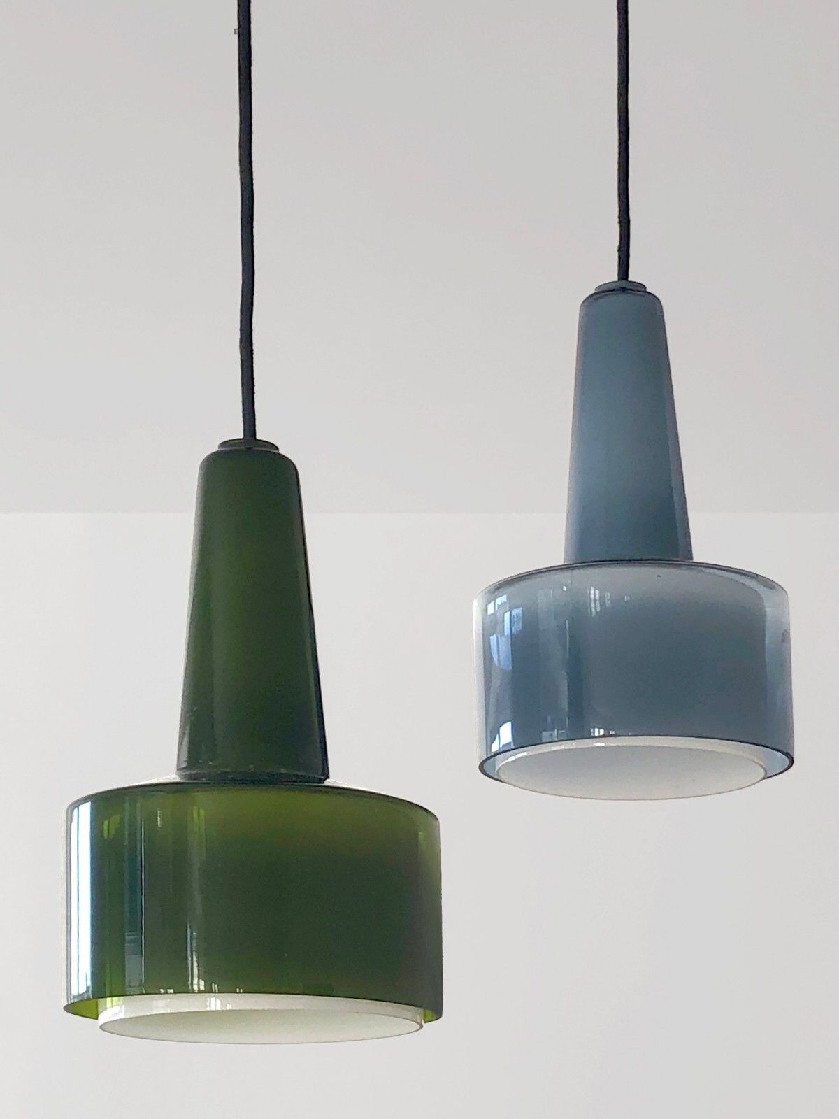1516.0 1960 Bent Nordsted Fog & Morup 2 Suspension Chandeliers Modernist Scandinavian Dansk photo