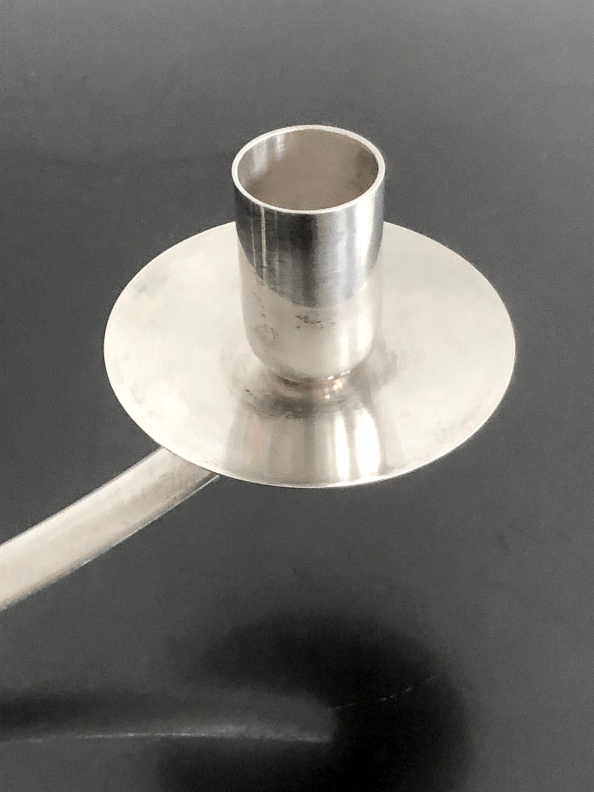 1970 Bougeoir Modernist Candlestick Silver Metal Christofle Sabattini Gaul photo Home Decor