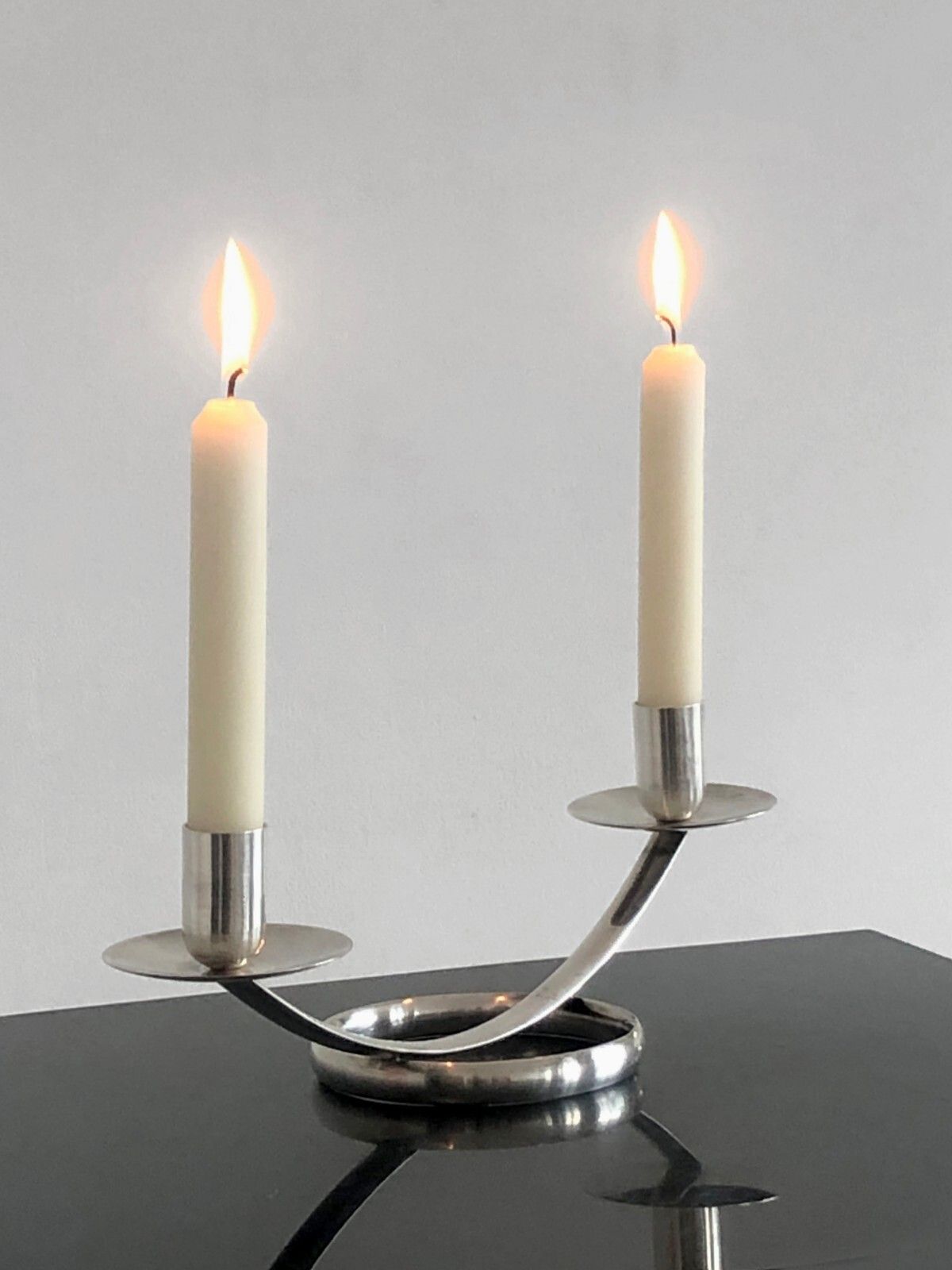 1970 Bougeoir Modernist Candlestick Silver Metal Christofle Sabattini Gaul photo 674.0