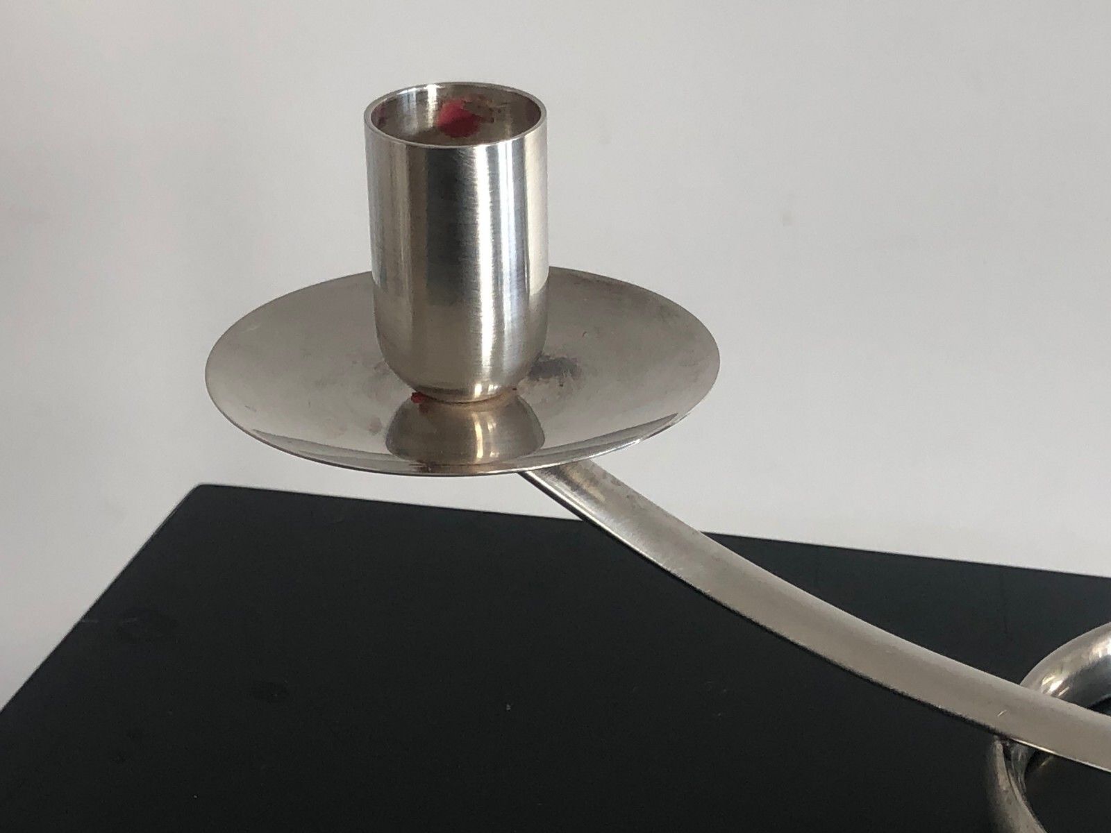 Home Decor 1970 Bougeoir Modernist Candlestick Silver Metal Christofle Sabattini Gaul photo