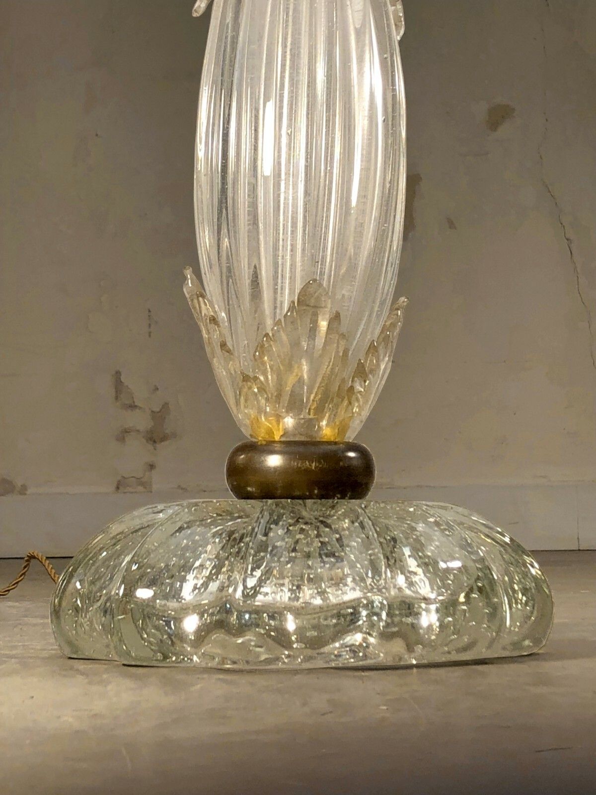 1950 Hercules Barovier Murano Venini Neo Classical Shabby Chic Seguso Glass Lamp photo for sale