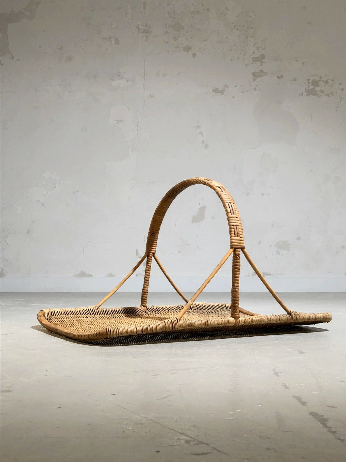 1950 Modernist Brutalist Free Form Folk Art Book Holder Basket