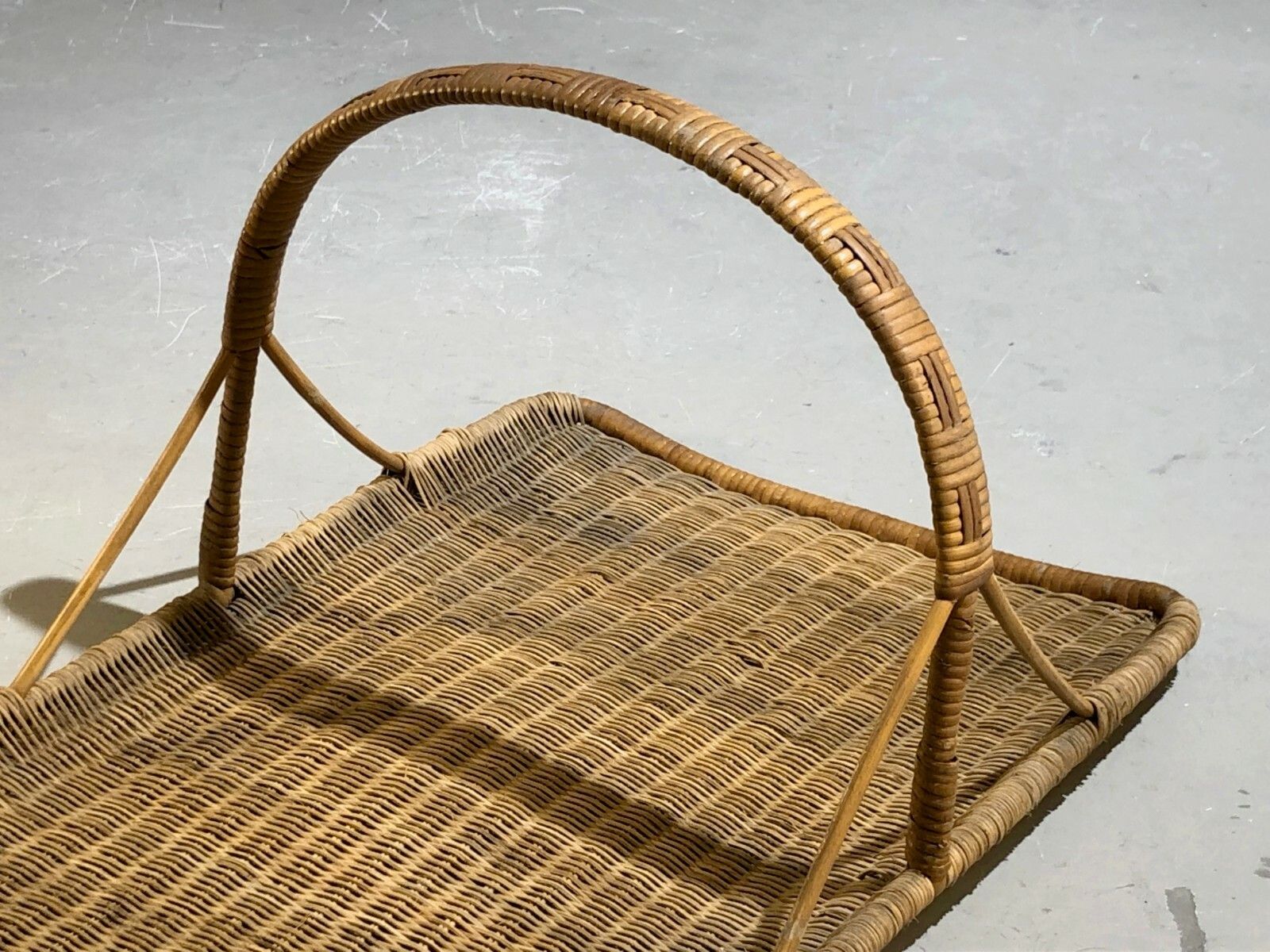 1950 Modernist Brutalist Free Form Folk Art Book Holder Basket photo for sale