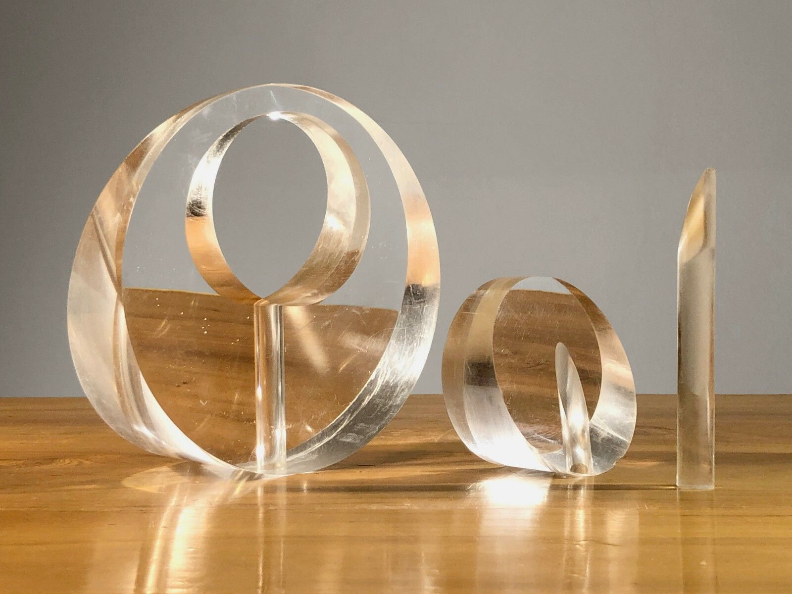 1970 Shabby Chic Kinetic Plexiglas Sculpture Lucite Fractal Resin Giraudon photo furniture