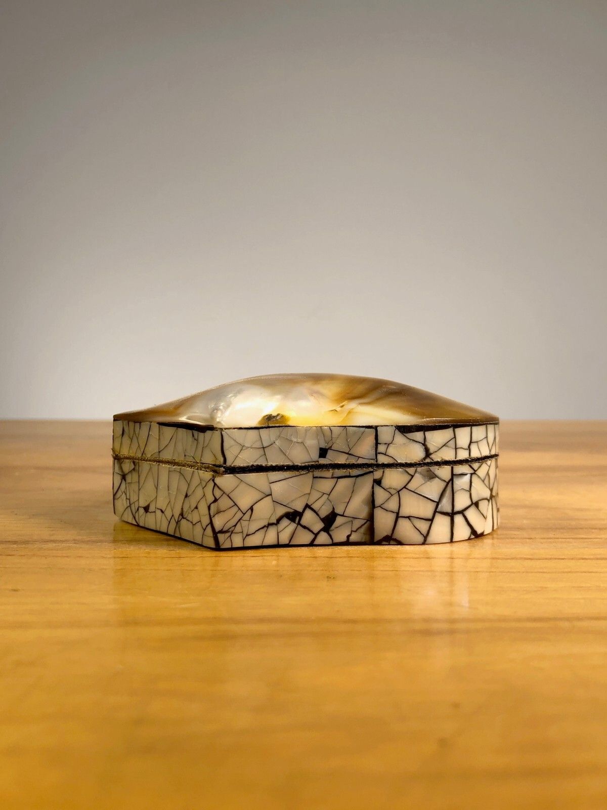 I1970 Art Deco Neo Classical Brutalist Shabby Chic Mother Of Pearl Shell Box Jansen photo 505.0