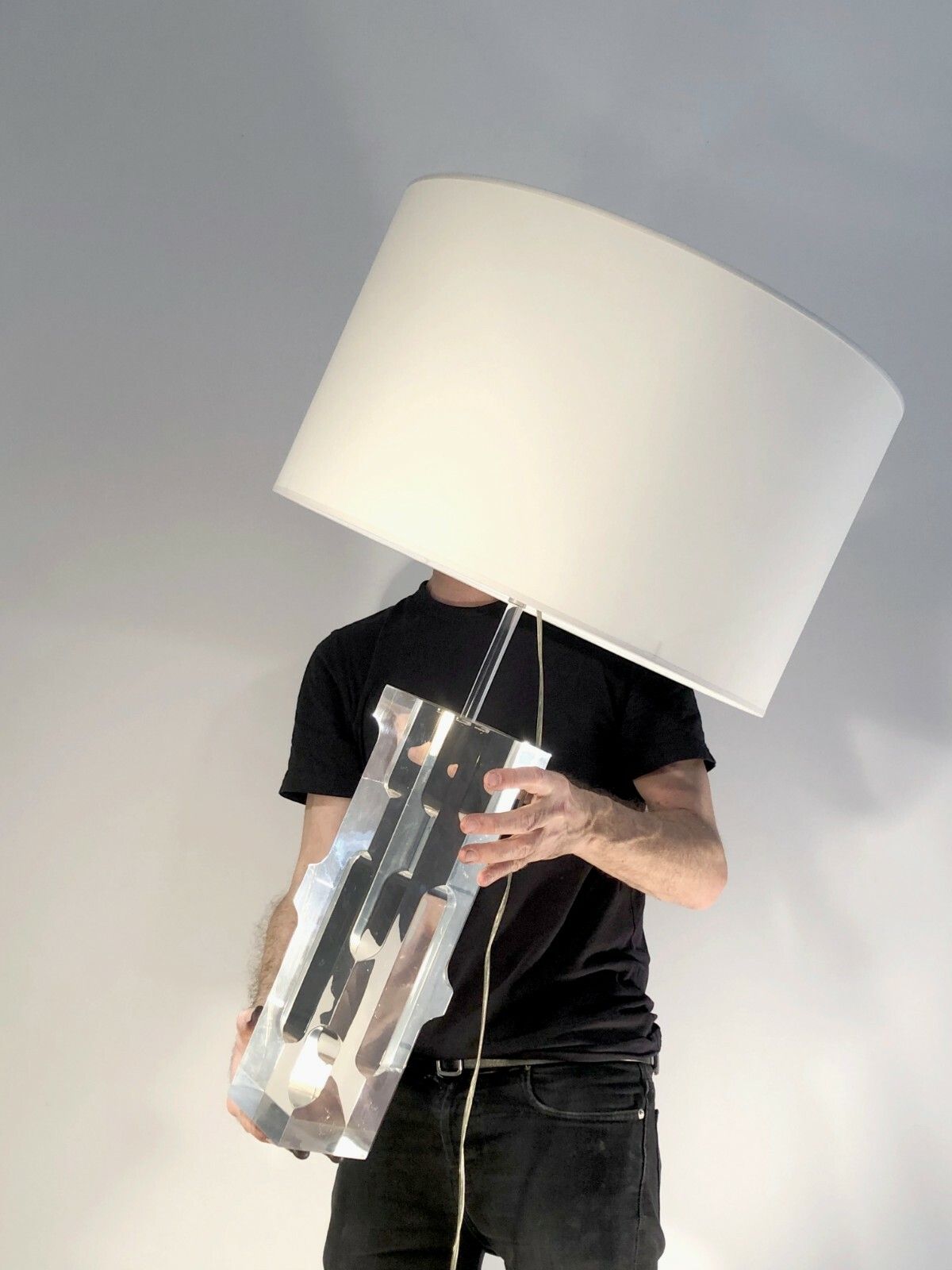 1970 Alessio Pocket Lamp Sculpture Shabby Chic Lucite Plexiglas Kinetic Op Art photo Lighting