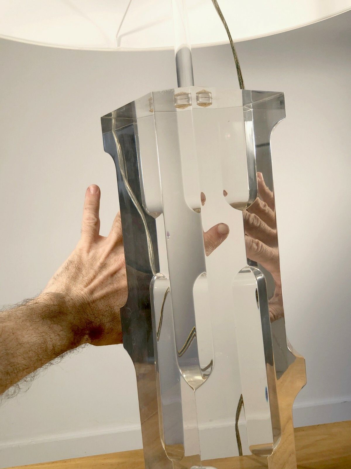 1970 Alessio Pocket Lamp Sculpture Shabby Chic Lucite Plexiglas Kinetic Op Art photo 3032.0