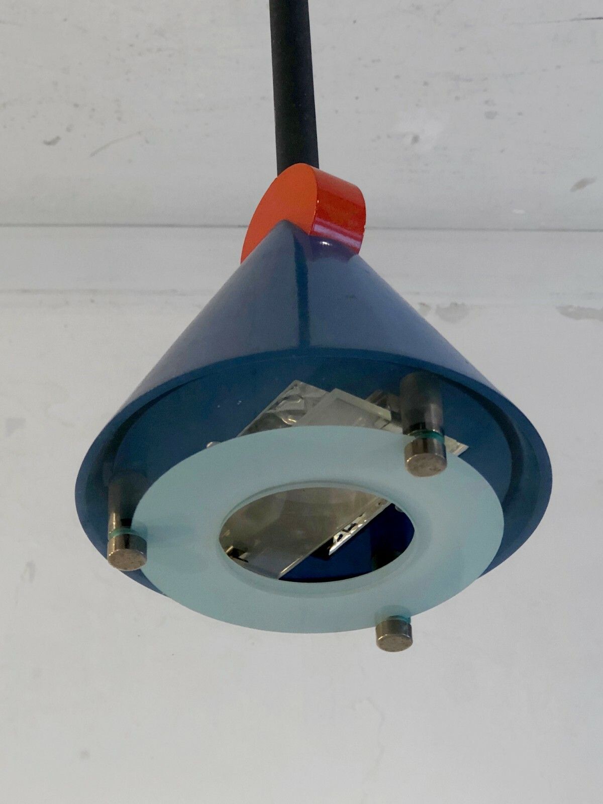 photo furniture 1980 Glass Light Suspension Post Modernist Memphis Sottsass Starck Szekely