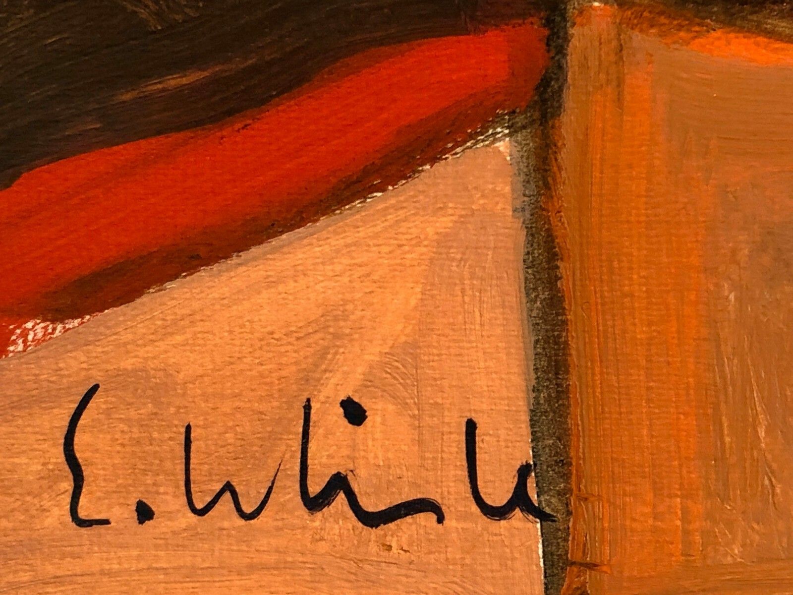 1950 E. Whisle 1/2 Gouache Expressionist Abstract Form Free Cubist Painting photo for sale