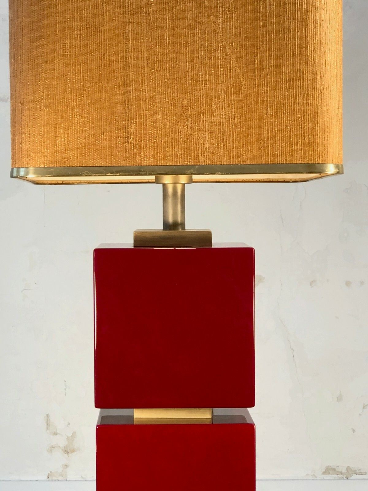 1970 Large Art Deco Shabby Chic Lacquer Lamp Mahey Pergay Jansen photo for sale