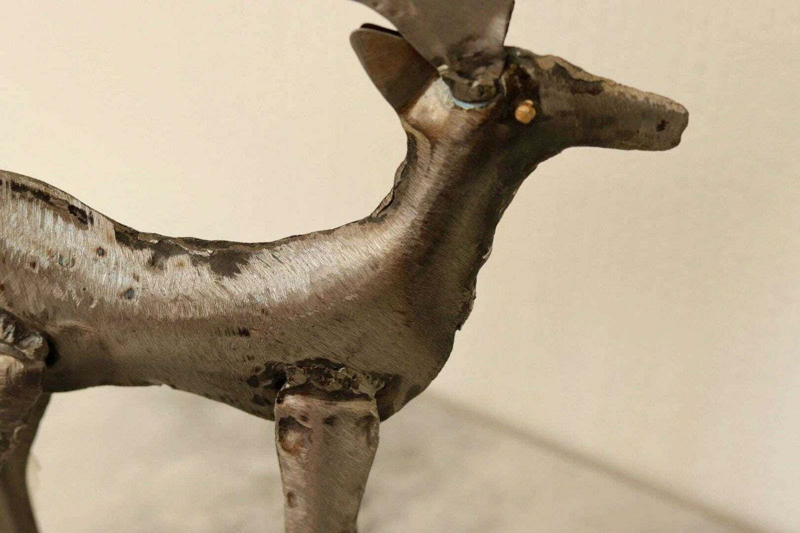 Pair Of Swedish Pewter/Metal Reindeer Sculpture photo buy