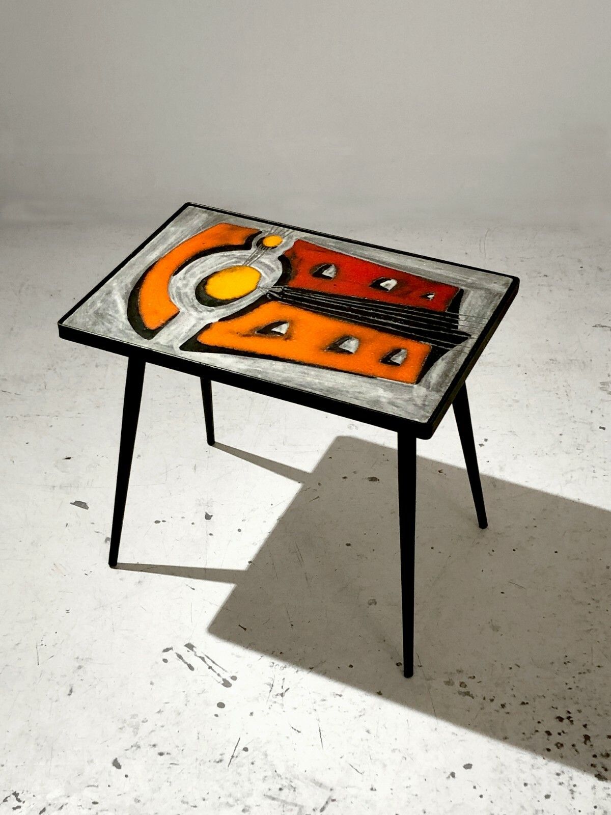 1950 Jean & Robert Nailier Ceramic Coffee Table Vallauris Capron Chambost photo for sale