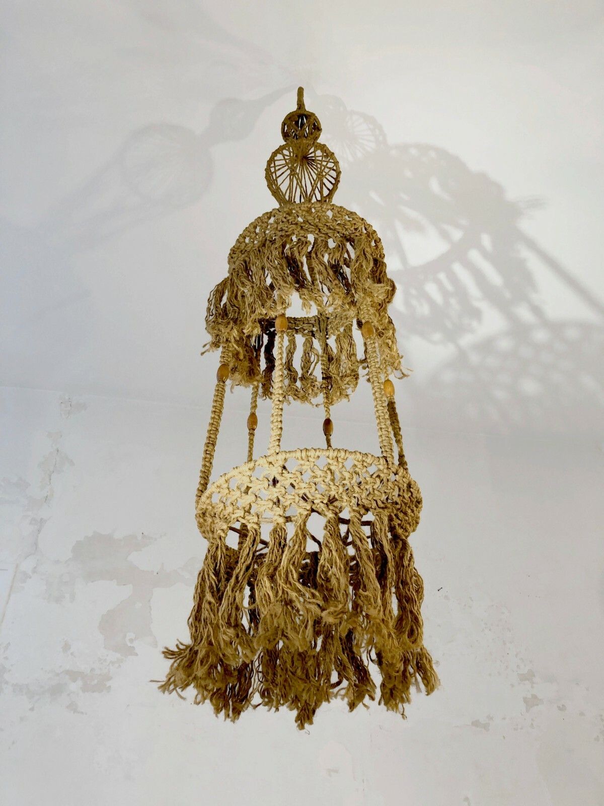 1970 Brutalist Hippie Audoux Minnet Shabby Chic Plant Holder Suspension photo Home Decor