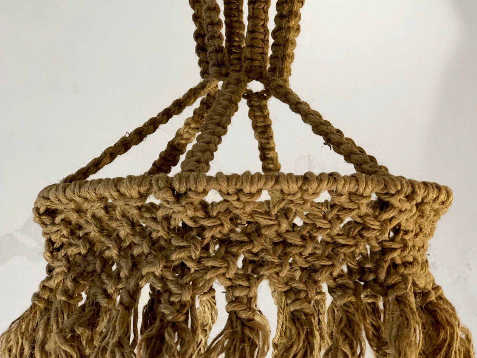 1970 Brutalist Hippie Audoux Minnet Shabby Chic Plant Holder Suspension photo vinterior