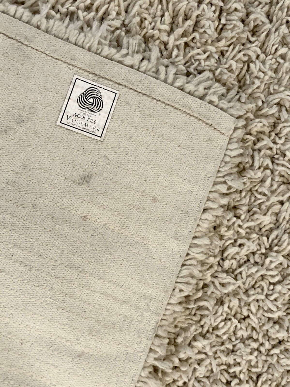 1970 Large Modernist Folk Art Shabby Chic Wool Carpet photo vintage