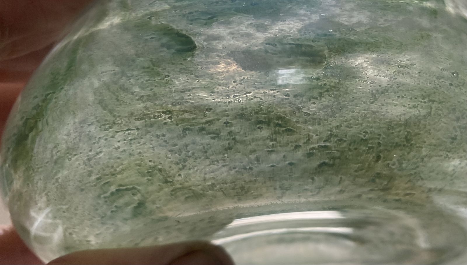 Nazeing, British Studio Art Glass, Mottled Green Bowl photo 50.0