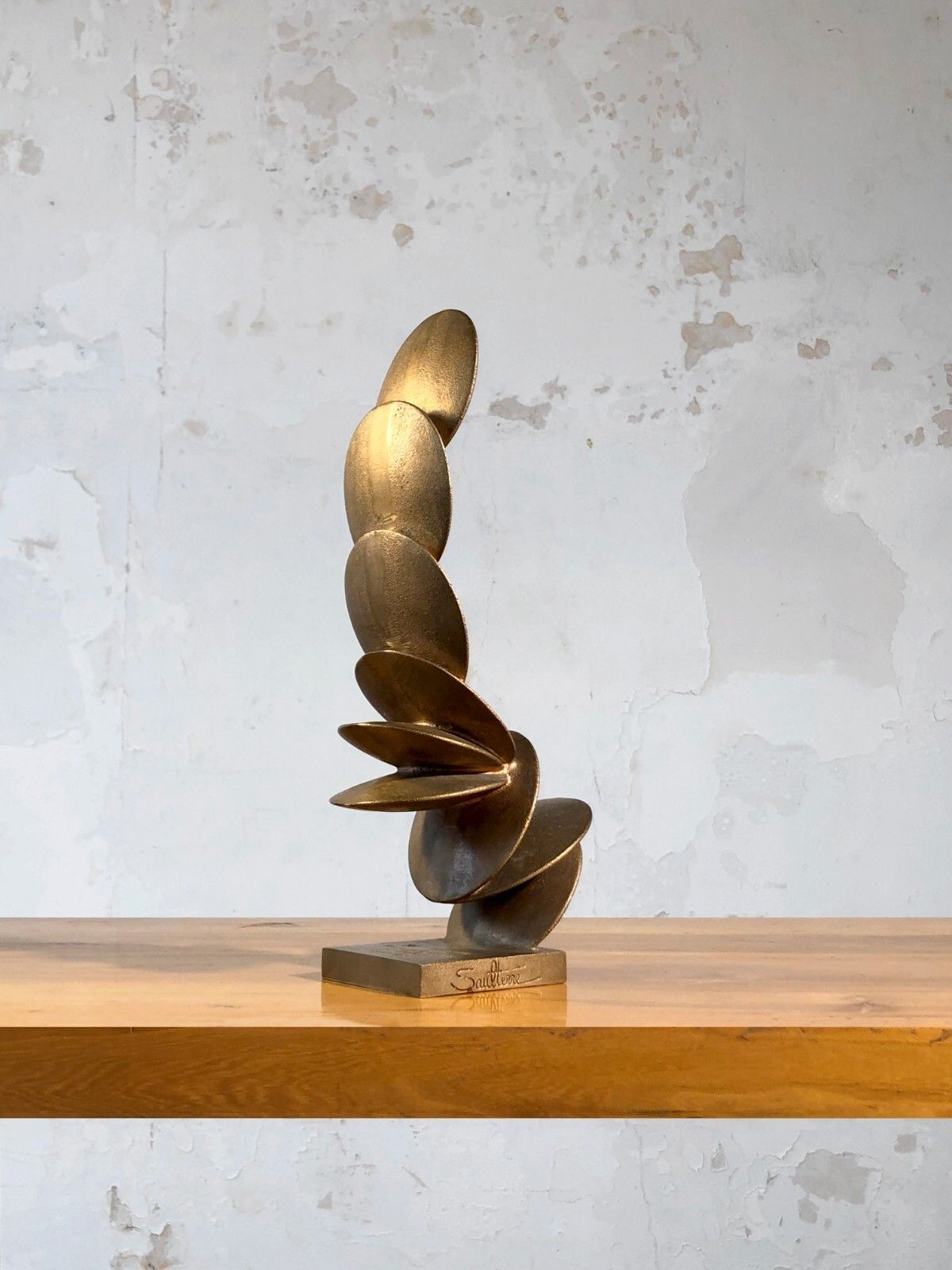 1990 Georges Saulterre Kinetic Sculpture Space Age Shabby Chic Bronze Pol Buri photo 1516.0