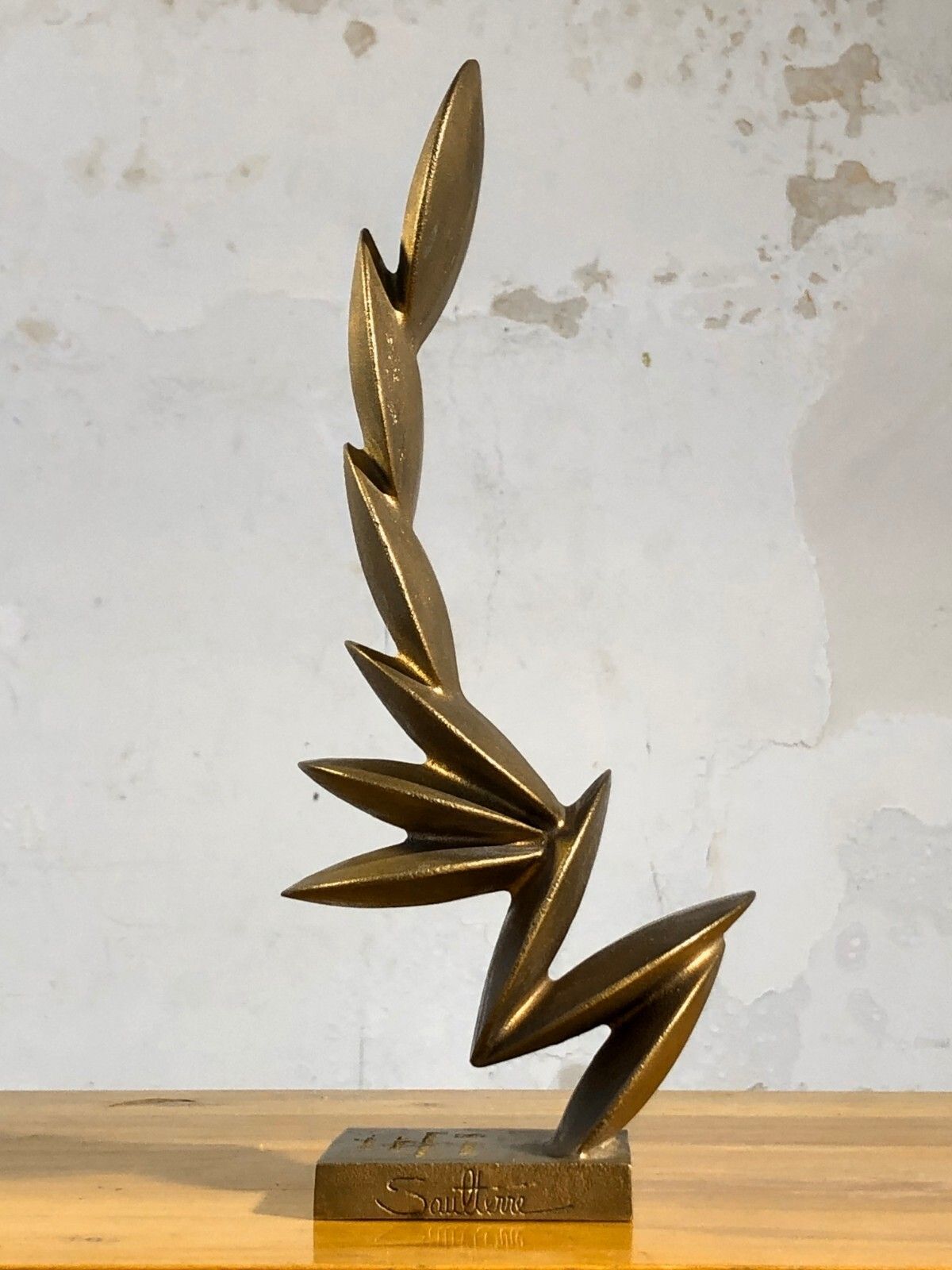 1990 Georges Saulterre Kinetic Sculpture Space Age Shabby Chic Bronze Pol Buri photo vinterior