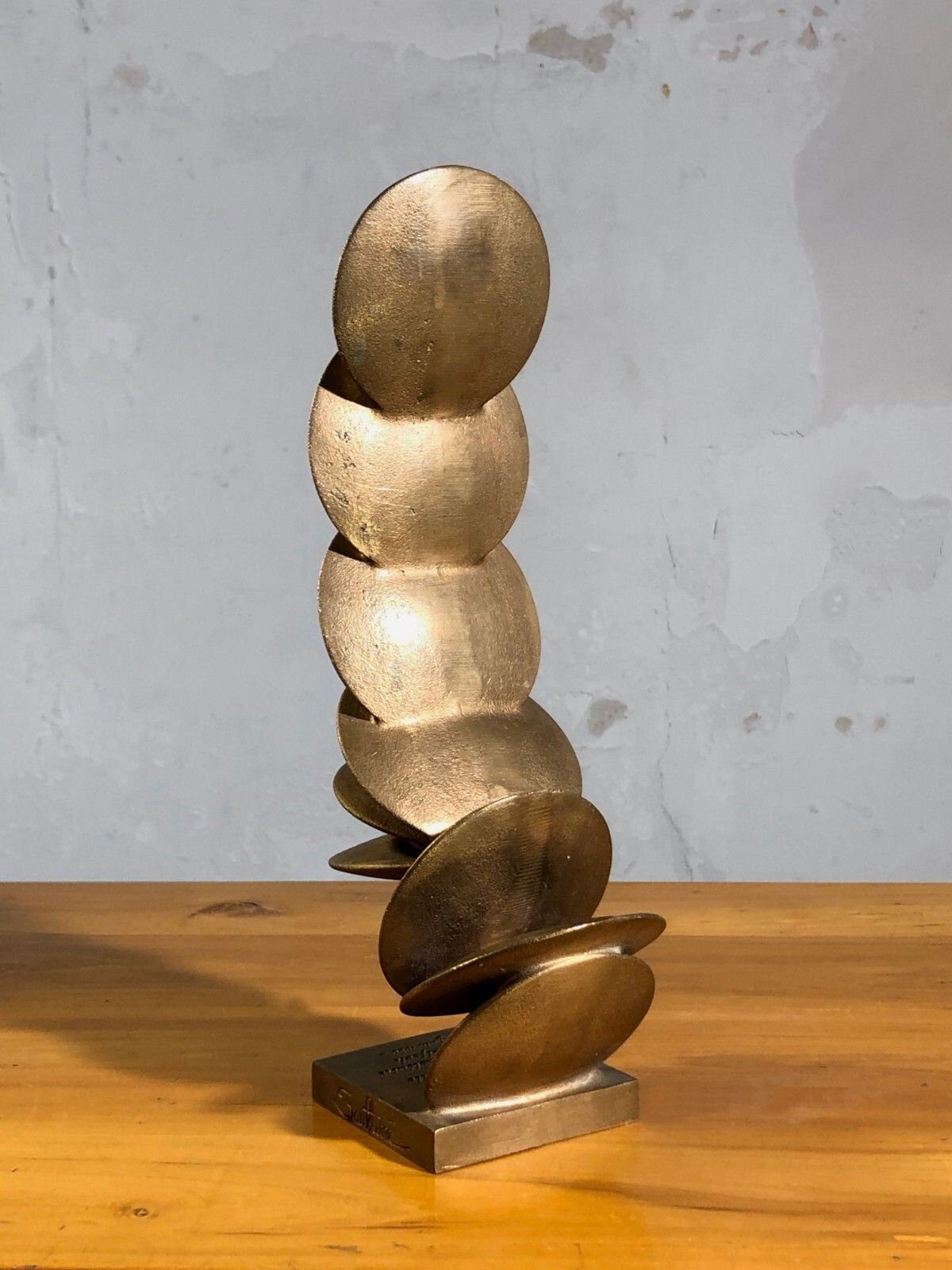 1990 Georges Saulterre Kinetic Sculpture Space Age Shabby Chic Bronze Pol Buri photo vintage