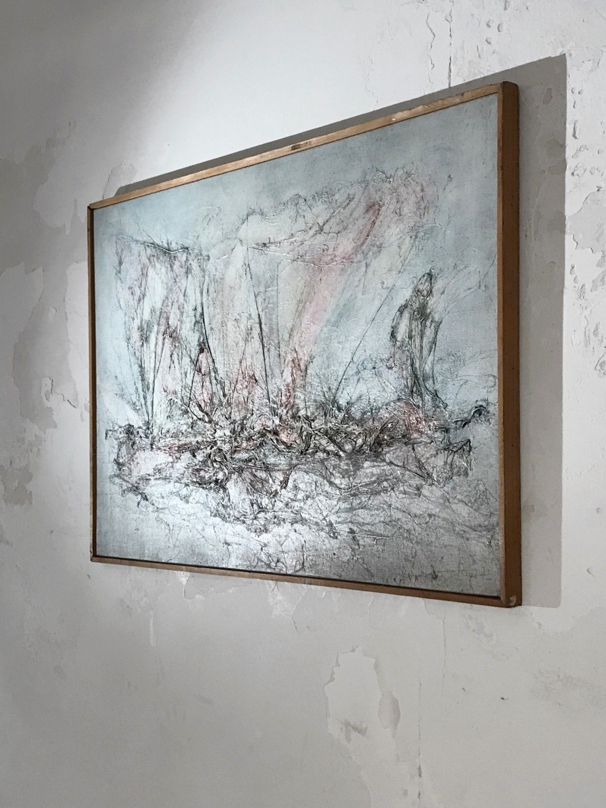 photo furniture 1970 Rene Lamoureux Modernist Painting Abstraction Lyrical Form Free Pollock