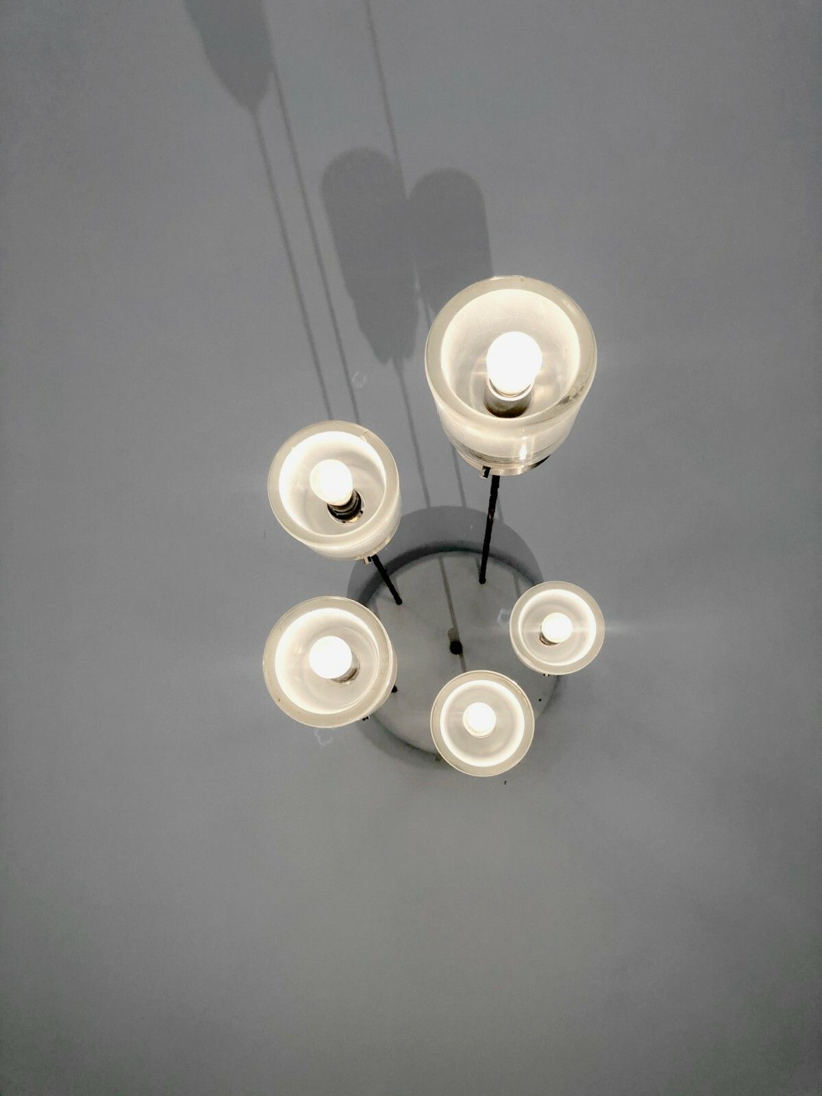 1960 Modernist Minimalist Chandelier Suspension Stilnovo Arteluce Oluce Colombo photo vintage