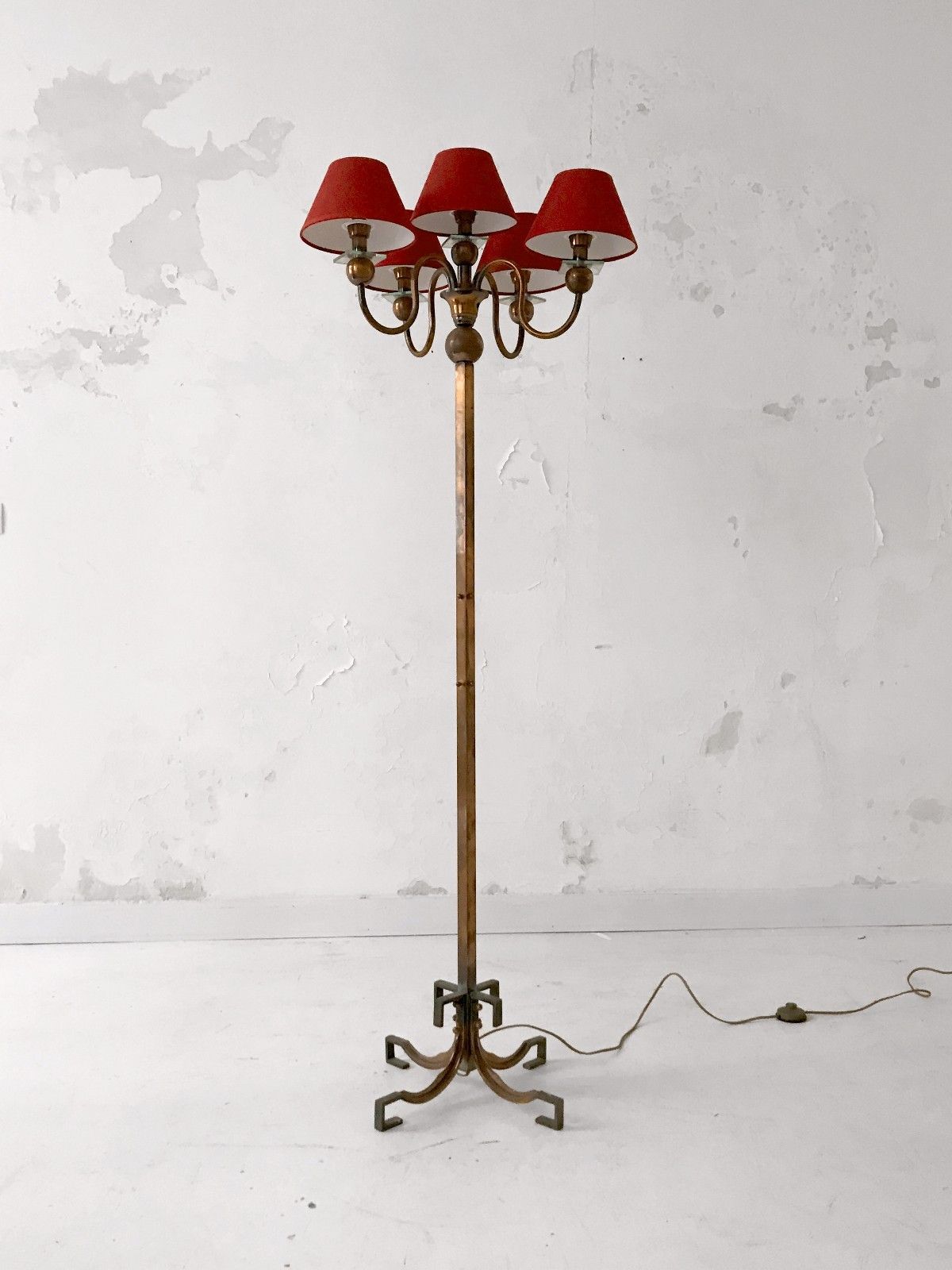 1930 Petitot Art Deco Shabby Chic Modernist Bauhaus Cubist Lamp Adnet photo for sale
