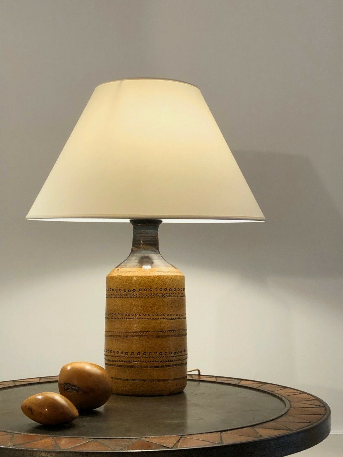 1950 Modernist Folk Art Ceramic Lamp Accolay Pelletier Vallauris photo furniture