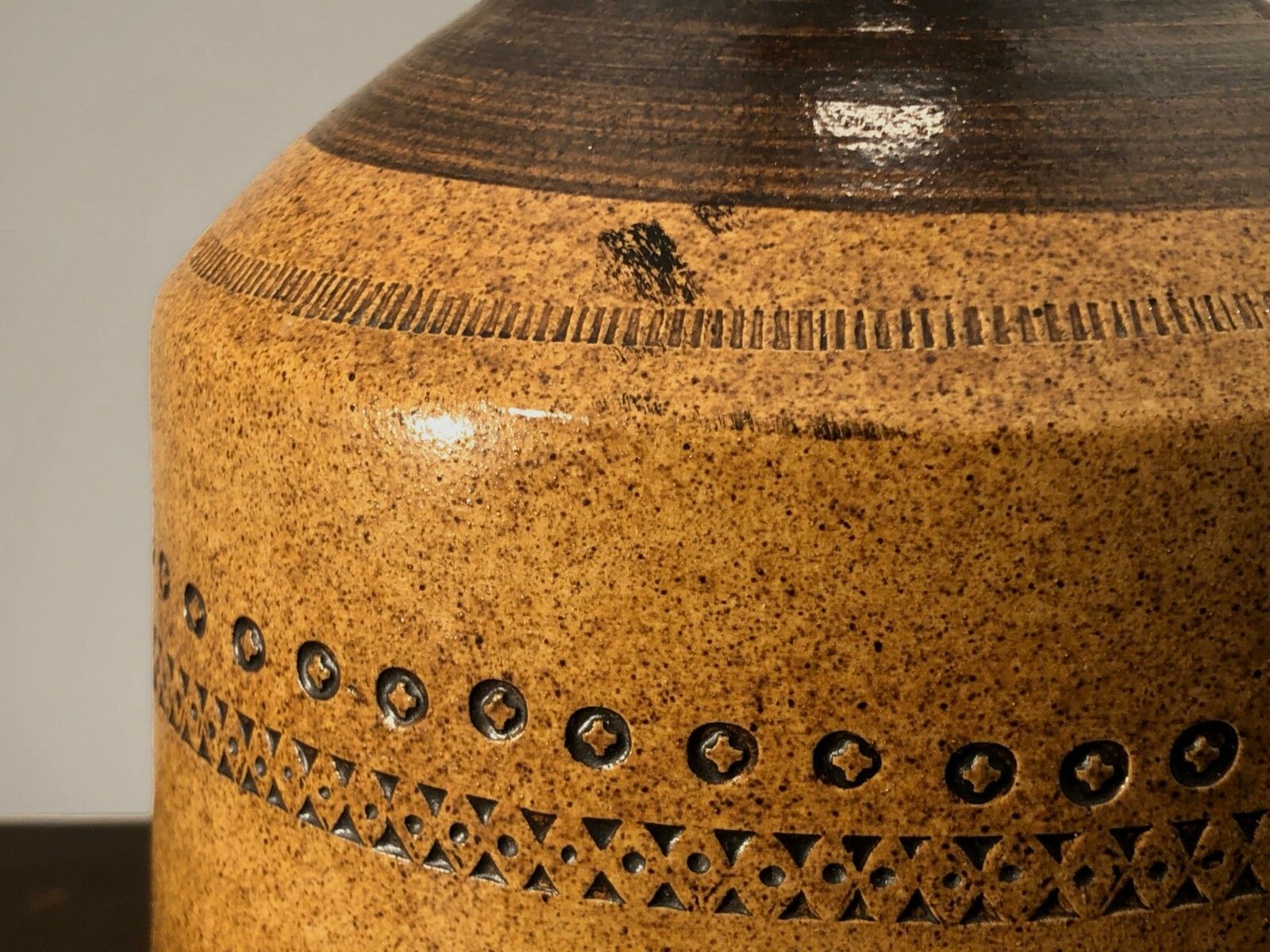 1950 Modernist Folk Art Ceramic Lamp Accolay Pelletier Vallauris photo vintage